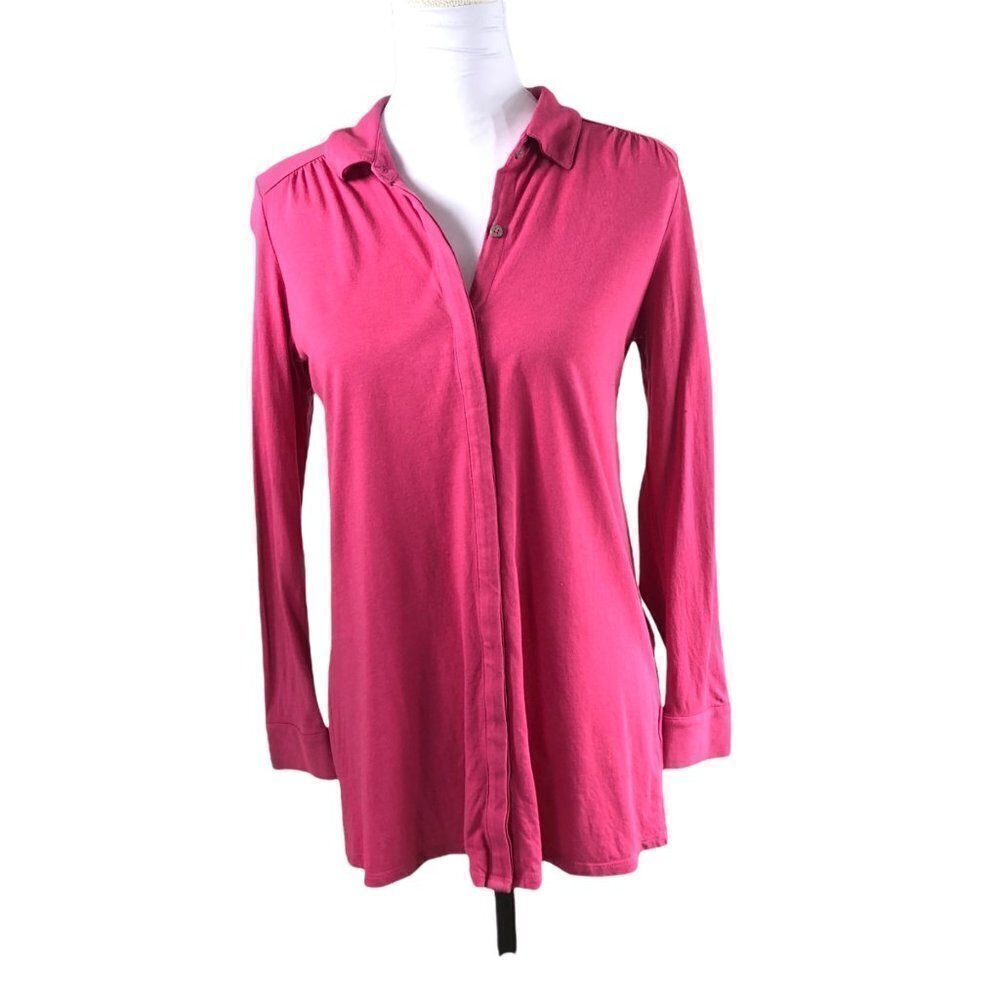 J. Jill Pink Long Sleeve Button Down Shirt size XS